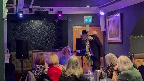 One of the amazing volunteers becomes the Hypnotist