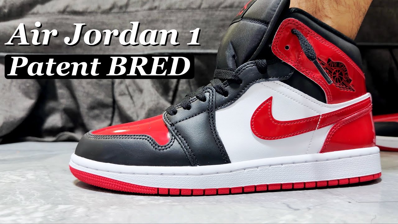 Air Jordan 1 Mid SE Patent BRED toe Review - YouTube