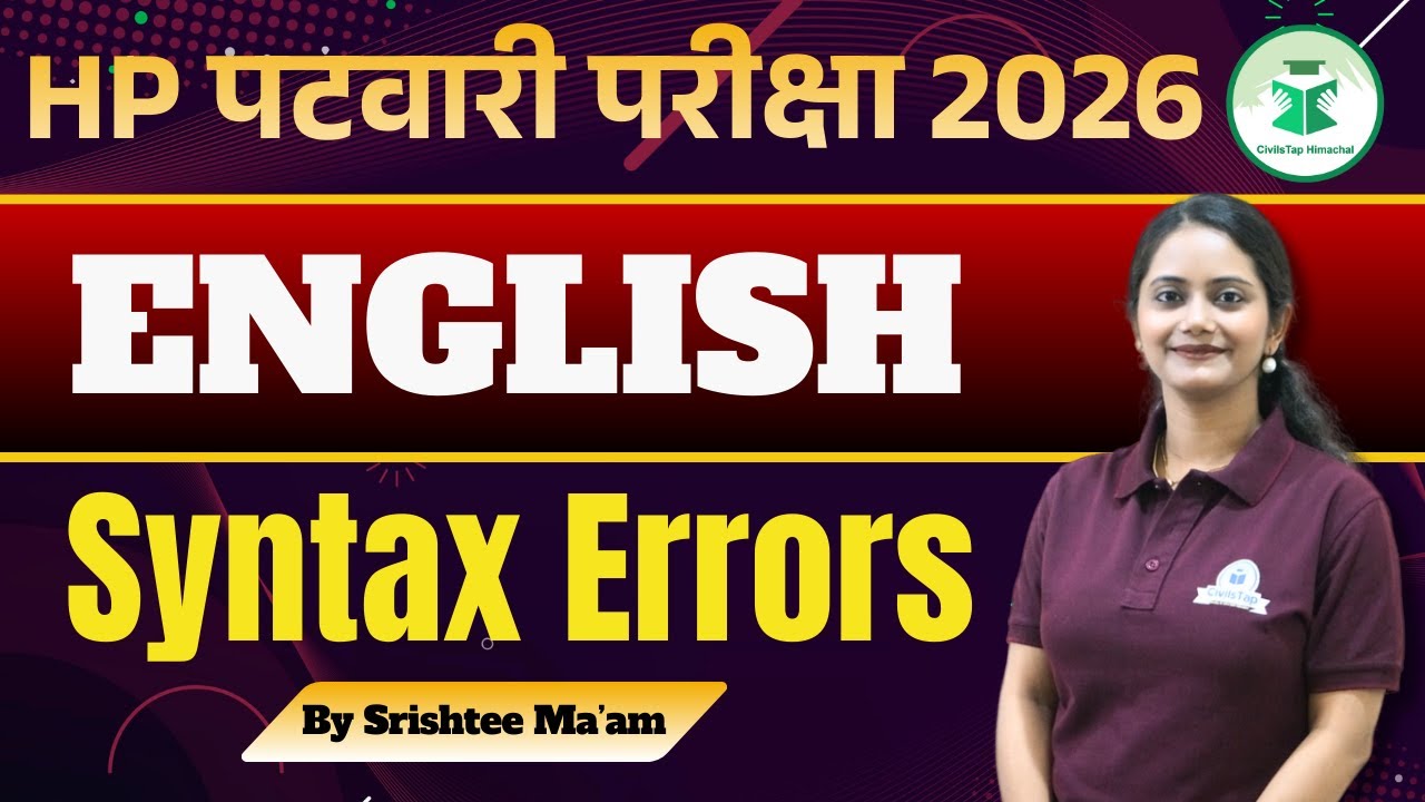 HP Patwari 2026 | English Grammar | Syntax Errors | By Srishtee Ma’am | Civilstap