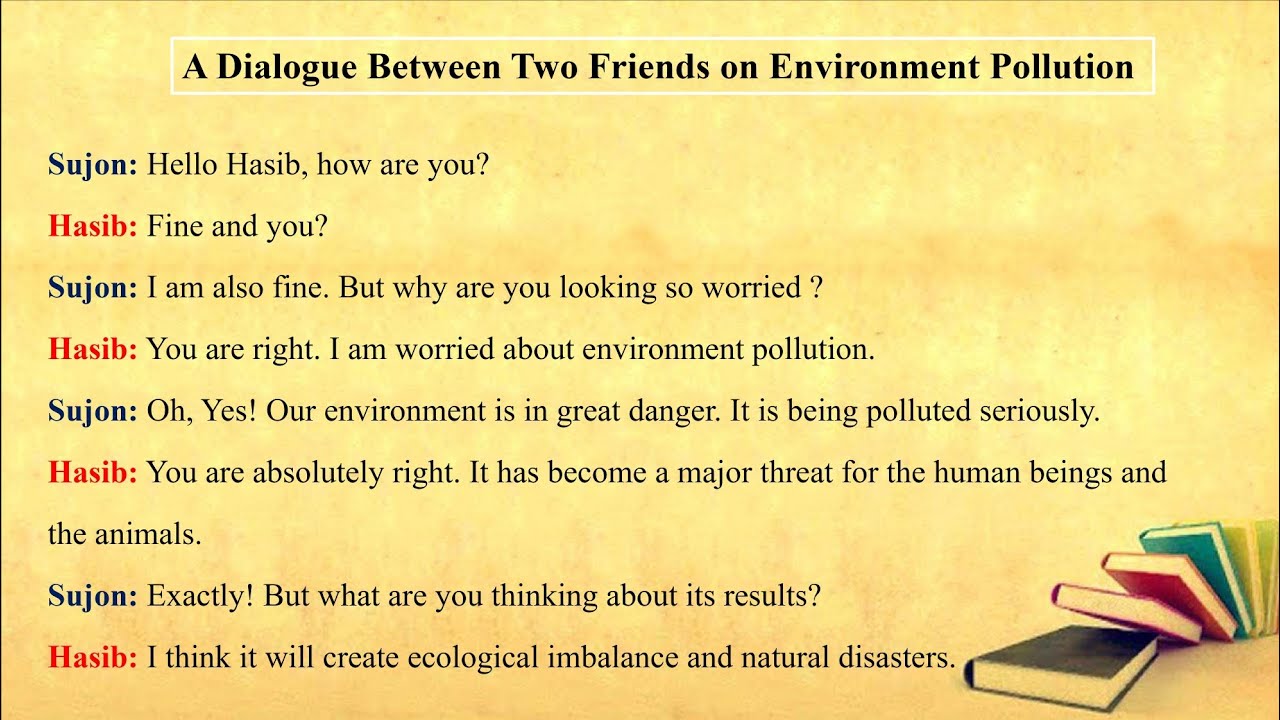 Dialogue Between Two Friends on Environment Pollution