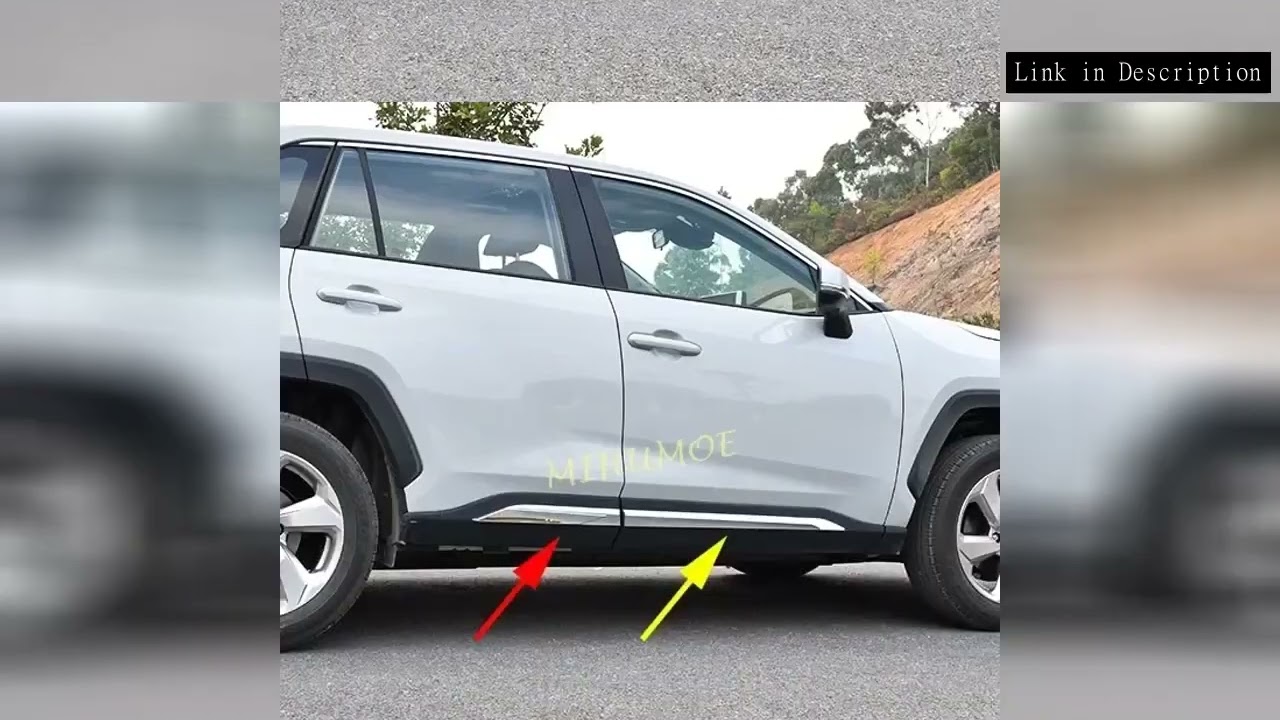 Chrome Door Body Side Skirts Molding Strips For Toyota RAV4 RAV 4 2019 2020 2021 2022 2023 2024 Acce