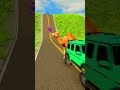 Flatbed Longer Bus & Lightning McQueen Colorful Cars vs Dromedary Camel 3DModel Test Crash Challenge