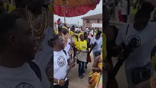 African American King in Ghana Celebrating Elmina Annual Bakatue Festival