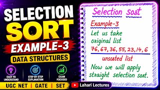 Selection Sort Example-3 in Data Structures notes by LahariLectures | SelectionSort |DataStructures 