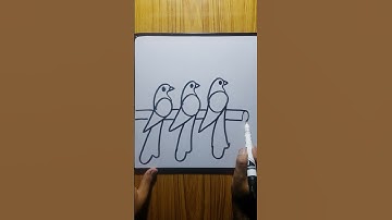 Bird Drawing From Number 666 #shorts #birds #drawing #art