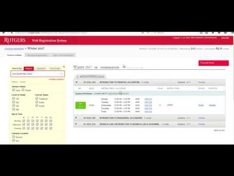 Using Rutgers University Web Registration