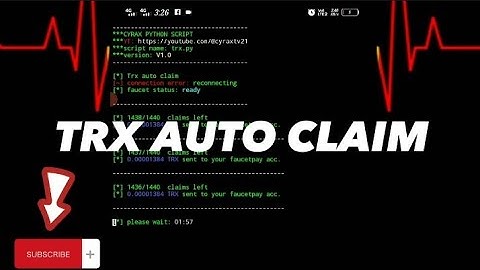new TRX auto claim faucet script 😍