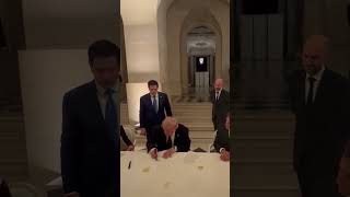 French President Shares New Angle of Trump's Historic Iran Deal Signing #shorts