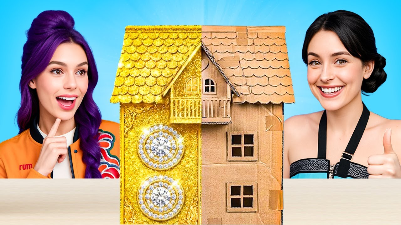 We Build Amazing Doll House | Gold VS Cardboard by PiPi Pop
