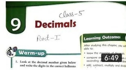 Class 5 math Chapter 9 decimals Part 11 mkd agrimacademy