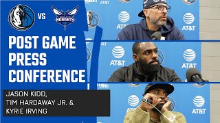 Jason Kidd, Tim Hardaway Jr. \& Kyrie Irving | Mavericks @ Hornets Post Game Press Conference