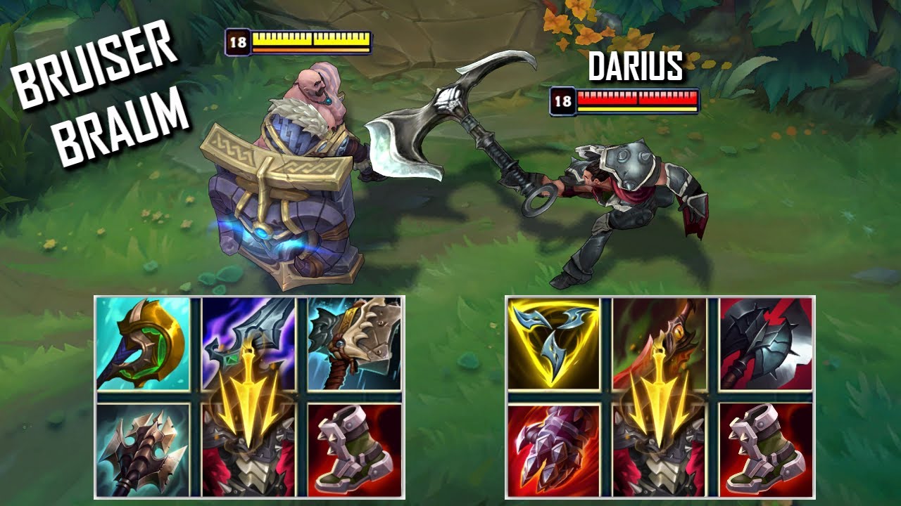 BRUISER BRAUM vs DARIUS FULL BUILD FIGHTS & Best Moments! YouTube
