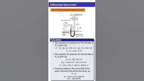 Differential Manometer #fluidmechanics #chemicalengineering #fluid #pressure #fluidpressure