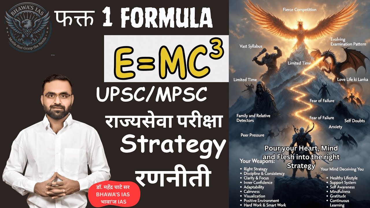 🚀 E=MC³ : Ultimate Single Formula UPSC/MPSC राज्यसेवा Examintion| Live Strategy Session Bhawas IAS 🌟