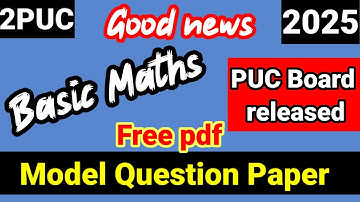 2nd PUC Basic Maths Model Question Paper 2024-25 Karnataka board 2024-25
