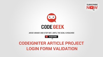 Codeigniter Article Project - Login Form Validation