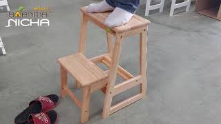 เก้าอี้บันได ผลิตจากไม้ยางพารา Baanmainicha (บ้านไม่ณิชา)