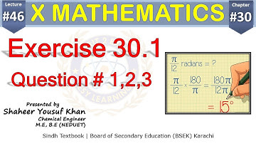 Exercise 30.1: Q1 to 3 || Chapter 30 || Class 10 Maths || Lecture 46 || by ykSir