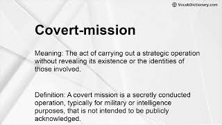 Covert-mission Meaning