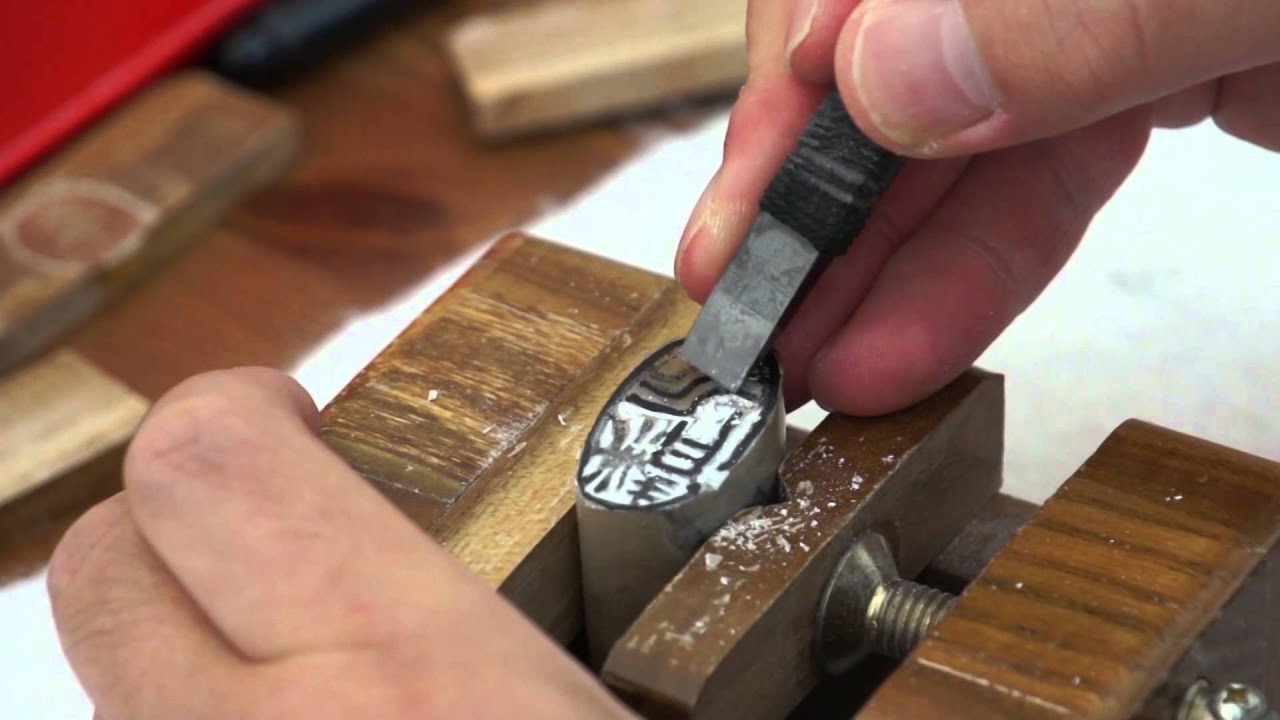 Carving a Special Stone Seal for Reiki Master Raymond Self