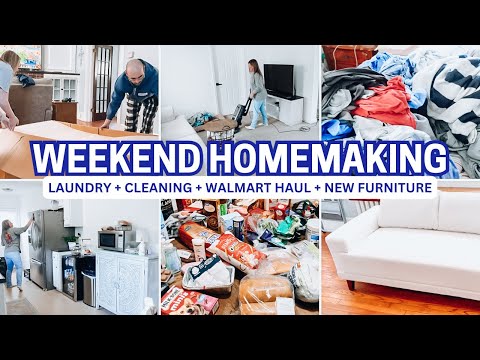 HOMEMAKING MOTIVATION : WALMART HAUL | NEW FURNITURE | HOUSE CLEANING