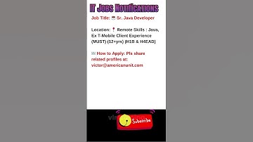 HIRING Sr  Java Developer Oct 22, 2025