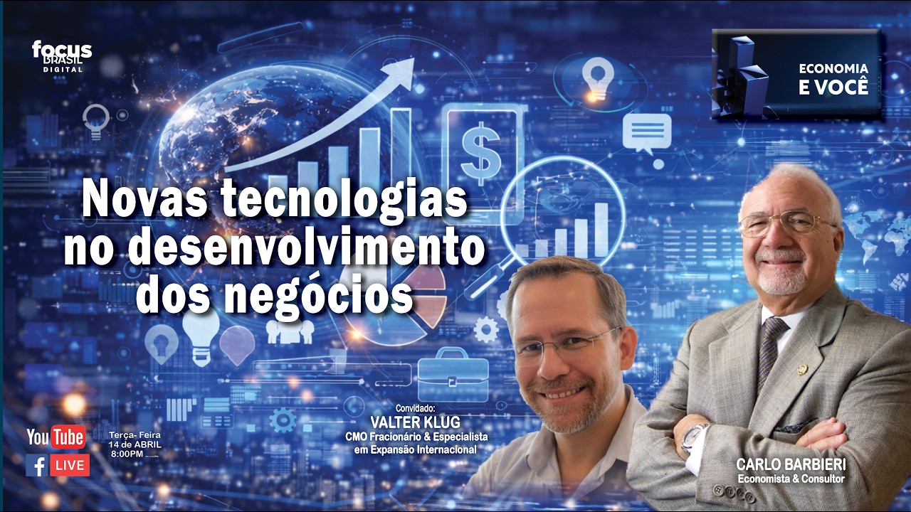 Novas tecnologias no desenvolvimento dos negócios | ECONOMIA & VOCÊ

💡 A transformação digital deixou de ser tendência — e passou a ser uma necessidade estratégica para empresas que querem crescer e se manter competitivas.

No Economia & Você, CARLO BARBIERI recebe VALTER KLUG FILHO, um especialista em expansão internacional para analisar como tecnologias como inteligência artificial e plataformas de dados estão mudando a forma de validar oportunidades, tomar decisões e escalar negócios.

Mais do que inovação, estamos falando de velocidade, precisão e vantagem competitiva em um mercado cada vez mais dinâmico e global.

Entre os pontos abordados:
• Como a tecnologia está acelerando a tomada de decisão nos negócios
• O papel da inteligência artificial na validação de oportunidades
• Estratégias para crescer de forma estruturada em mercados internacionais

📅 14 de Abril de 2026 | ⏰ 8PM (NY) / 21Hrs (BRA)
📺 Não Perca! 👉 Clique para ser notificado e não esquecer 🙂

💡 Uma conversa essencial para entender como a tecnologia está redesenhando o futuro dos negócios.

Um oferecimento: 
OXFORD GROUP USA - Trazendo a sua empresa e apoiando o seu crescimento nos EUA por mais de quatro décadas - https://www.oxfordusa.com @oxford.usa 

Patrocínio: 
LEAF, FERREIRA, ARAÚJO LAW - 3 décadas de experiência em imigração nos EUA - https://www.leaflaw.com @leaf_law 

#Inovação #Tecnologia #Negócios #Economia #EconomiaeVocê #FocusBrasilDigital