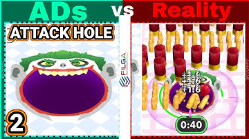 Game Ads Vs Reality, Attack Hole Gameplay Part 2, Android, iOS