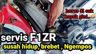 F1ZR susah hidup saat mesin dingin, brebet dan Ngempos