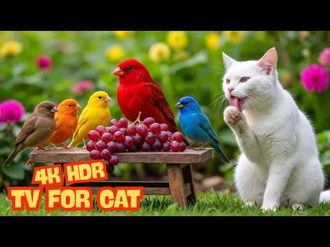 Cat TV for Cats to Watch 🐱 | Busy Starlings and Curious Squirrels in the Garden 🐿️🐦