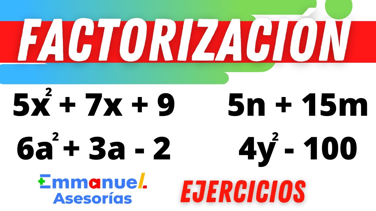 EJERCICIOS DE FACTORIZACIÓN paso a paso (Trinomios y Diferencia de