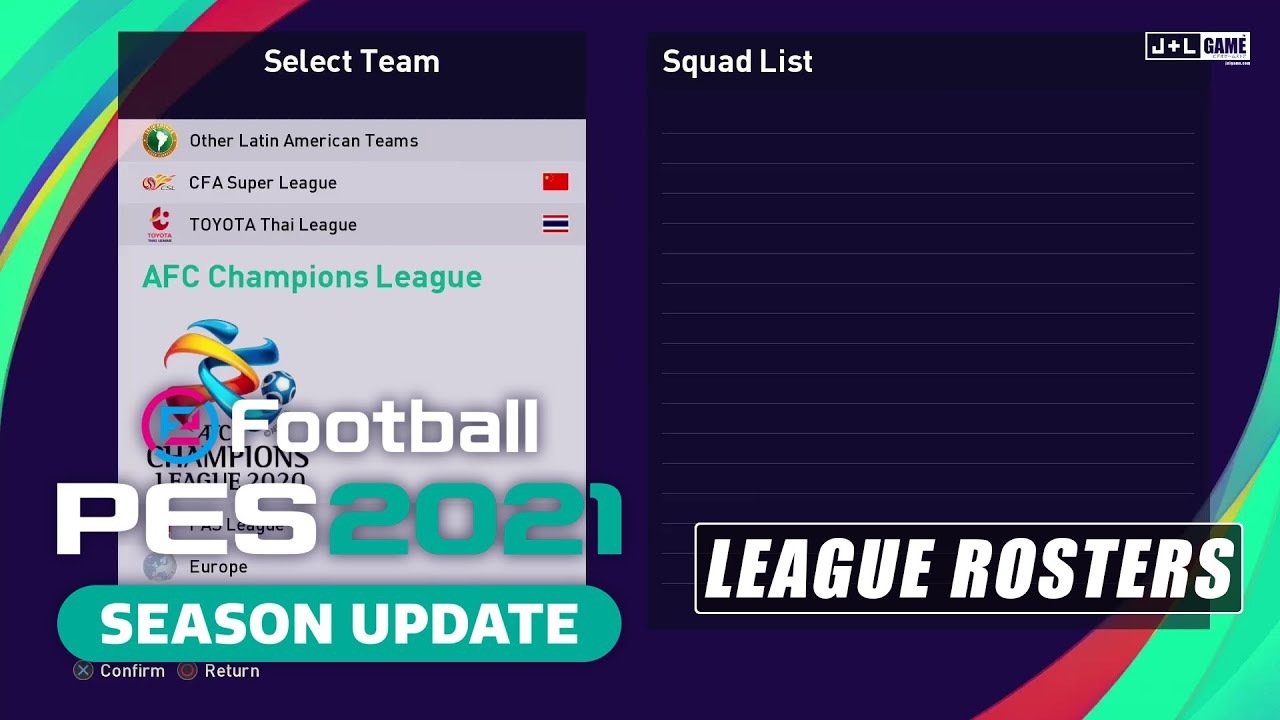 PES 2021 AFC Champions League League Rosters - YouTube
