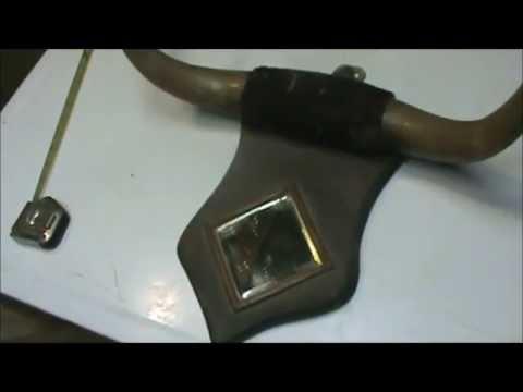 Bull horn tramp art shaving mirror 1800 s