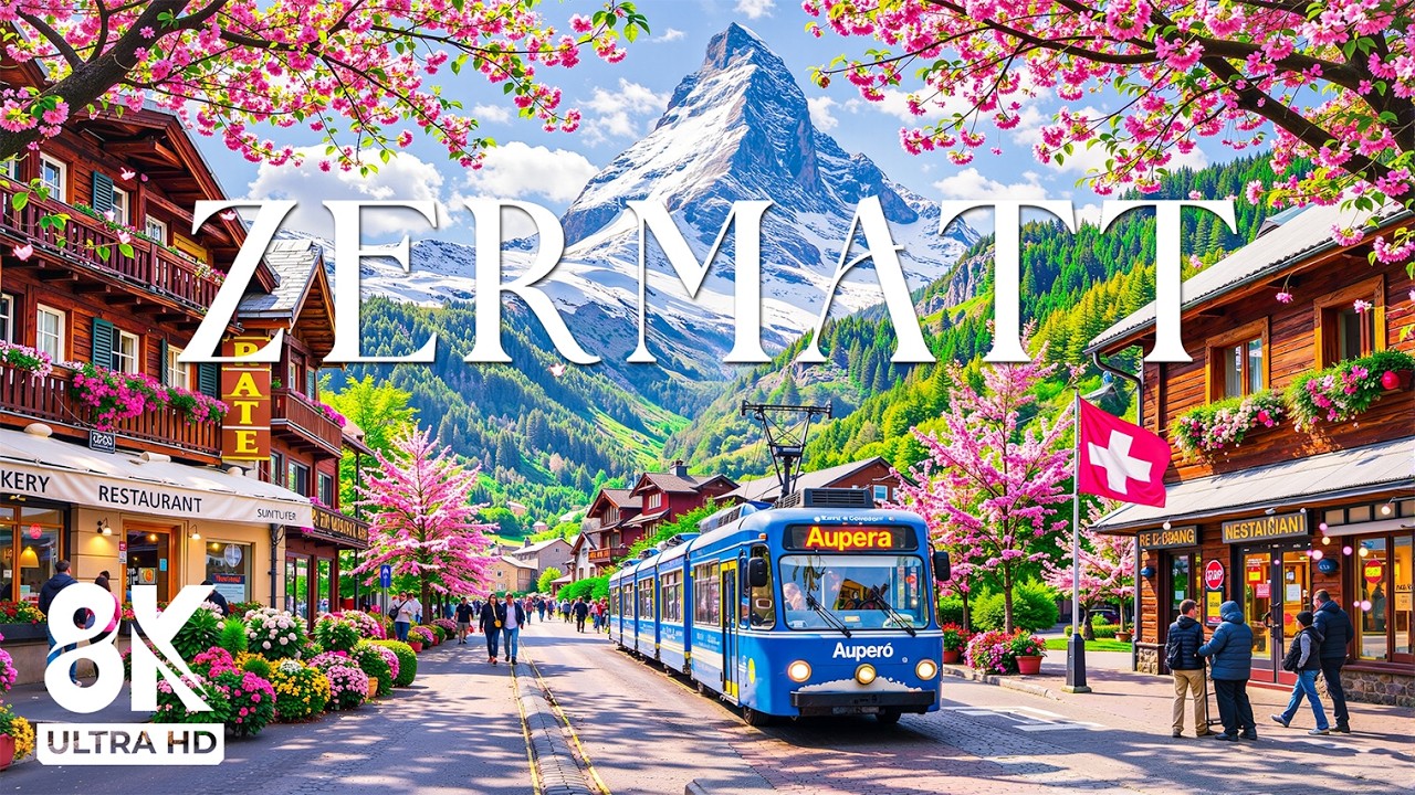 Церматт весной 8K 🌷 Сказочное убежище под Маттерхорном