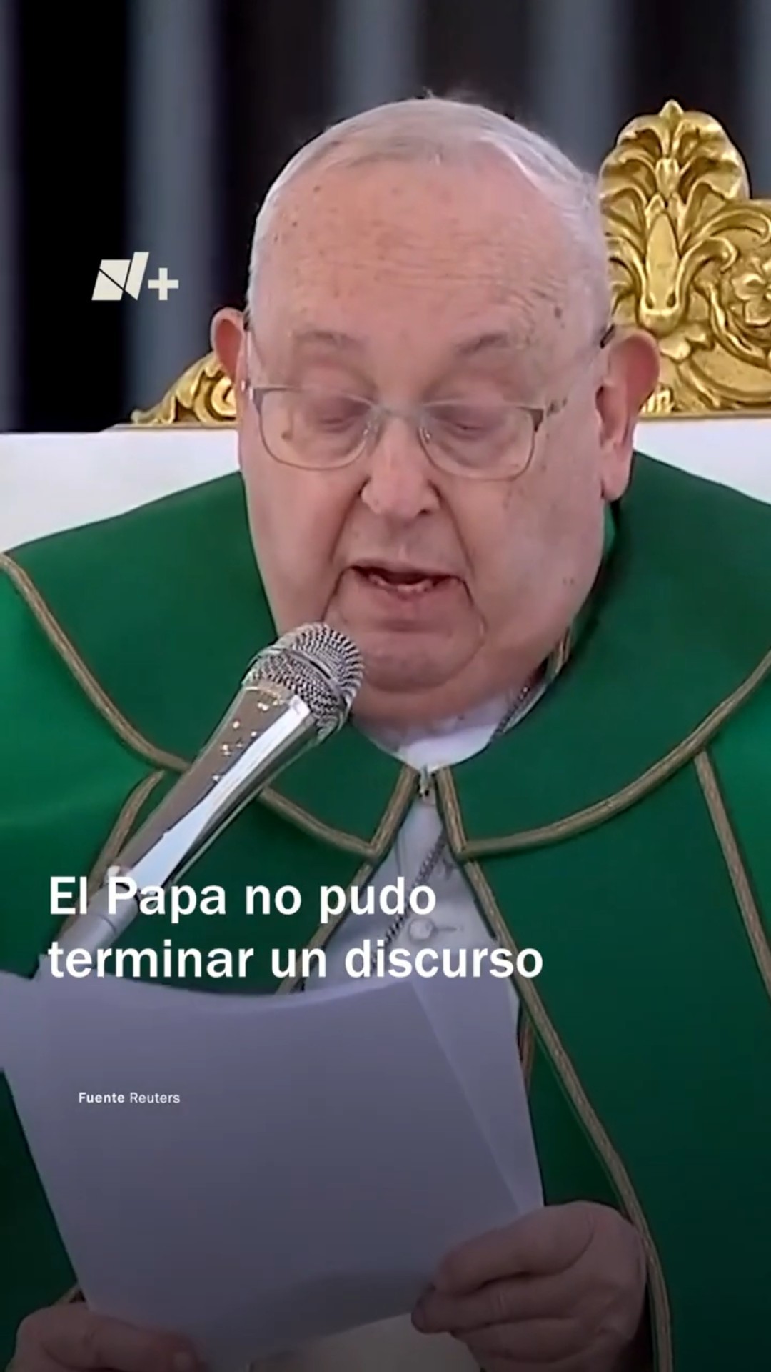 Papa francisco no puede terminar lectura por dificultades respiratorias #nmas #shorts