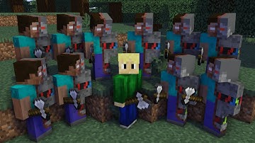 Minecraft Speedrunner VS 10 AI HUNTERS REMATCH