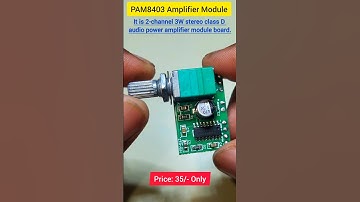 PAM8403 Audio Amplifier Module 🔊 Electronics Project 🔥🔥 #shorts #viralvideo #reels #electroeshu #diy