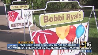 ‘For Sale' signs being stolen off property