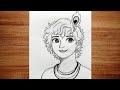 Lord Krishna Anime Art 💙 | Beautiful Pencil Drawing Tutorial