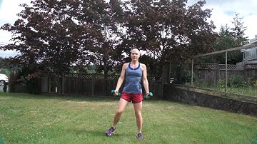 Side Lunge with Biceps Curl
