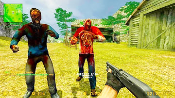 Counter Strike Source - Zombie Horde Mod Online Gameplay on cs_jungle map