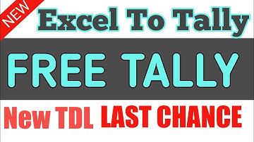 EXCEL TO TALLY FREE TDL STOCK ITEM IMPORT IN TALLY FREE TDL