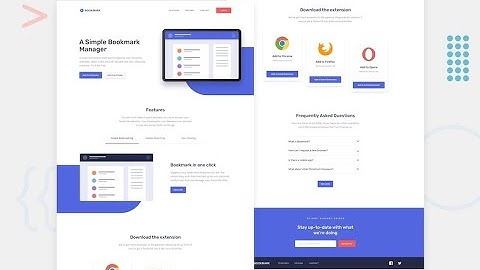 Bookmark Landing Page Website -- HTML5 / CSS / JavaScript / Sass