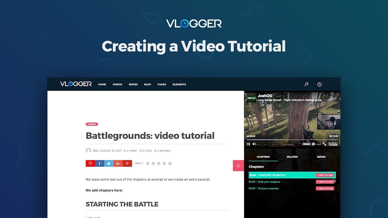 04. Creating a Video Tutorial - VLOGGER - Video WordPress Theme - YouTube