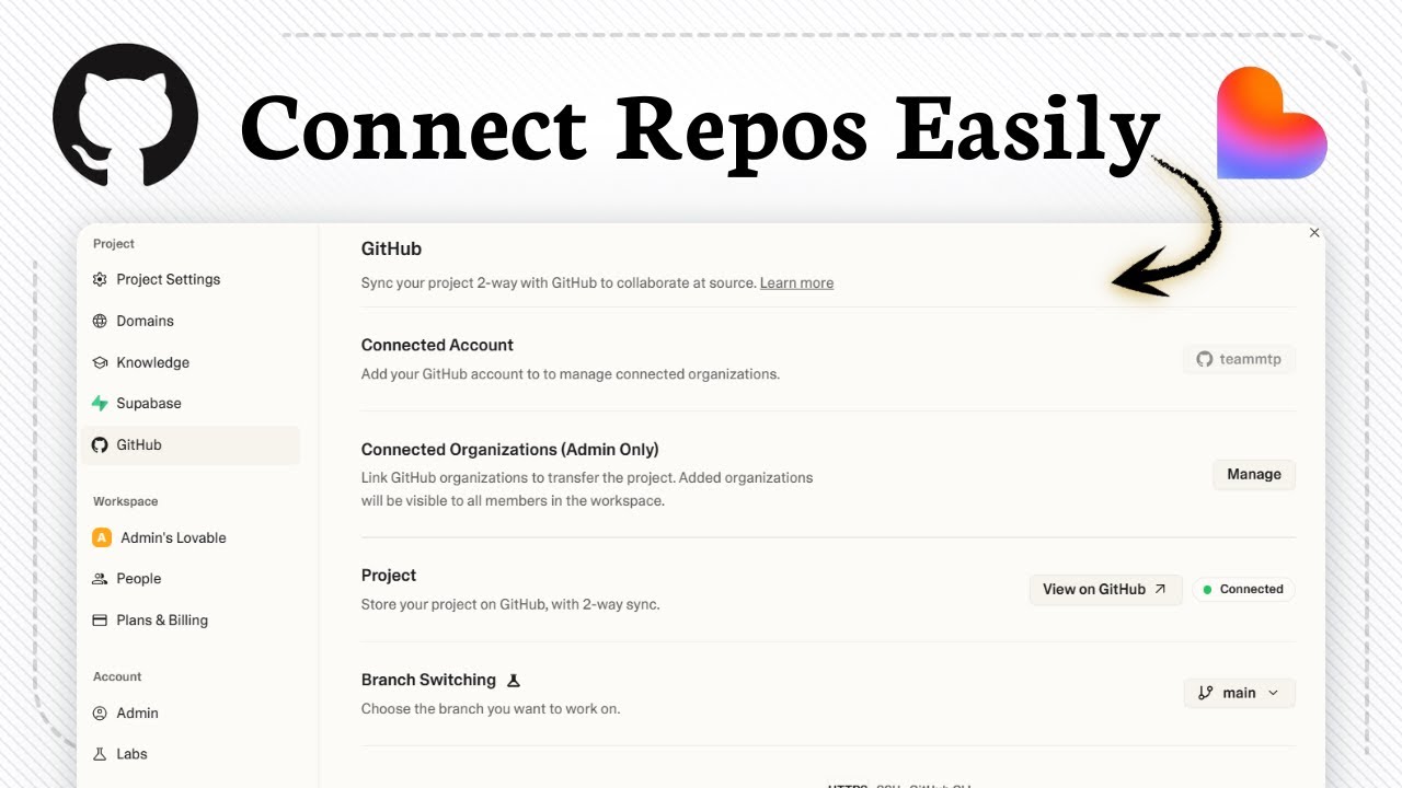 How to connect Lovable to GitHub (Enable Repo Sync) - YouTube