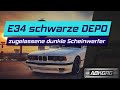 BMW E34 schwarze DEPO Scheinwerfer | Dunkle Scheinwerfer auf alpinweiß II | Fadenkreuzoptik