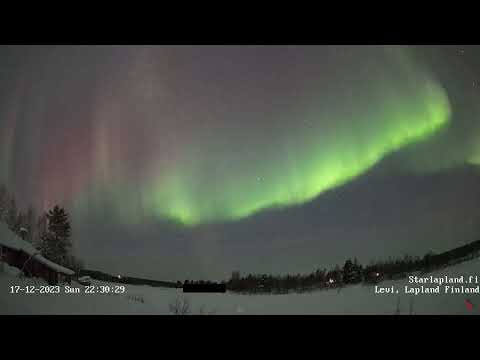 Видео: Северное сияние. Леви, Финляндия - Northern lights. Levi, Finland