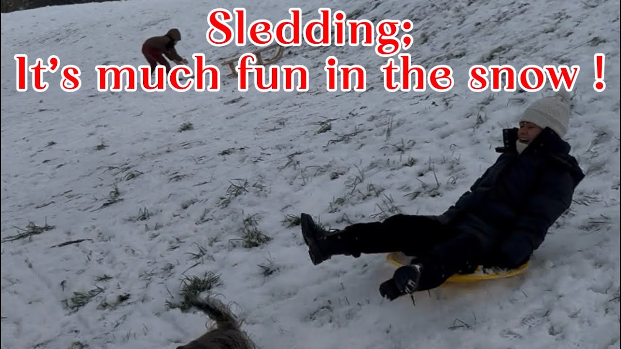 Pinay in Netherlands | my first sledding in the snow | 