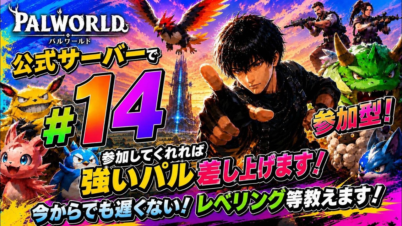 パルワールド ライブ配信 サーバーJP017 参加型 #14 レベル上げ - YouTube
