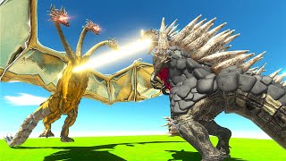 Space GODZILLA Fights King Ghidorah  Animal Revolt Battle Simulator